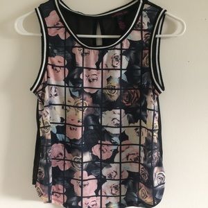 Material Girl Floral Grid Top